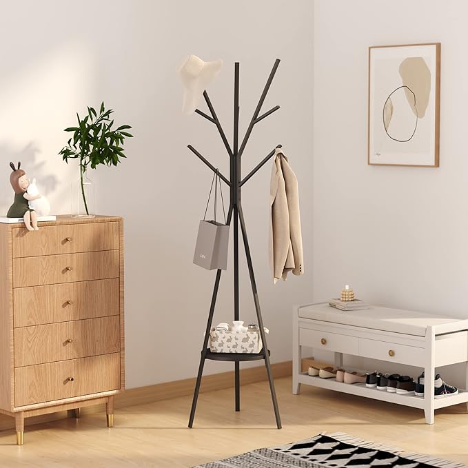 Coat Rack Hat Stand Free Standing Display Hall Tree Metal Hat Hanger Garment - Image 2