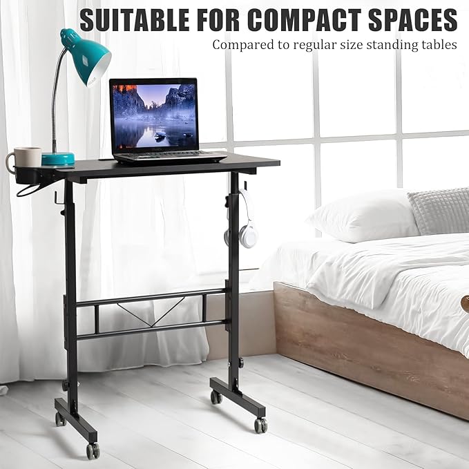 SIDUCAL Standing Desk Adjustable Height, Small Mobile Table - Image 8