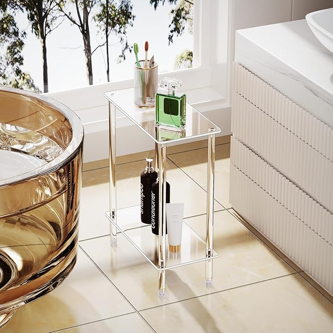 Clear Acrylic Narrow Side Table - Image 2