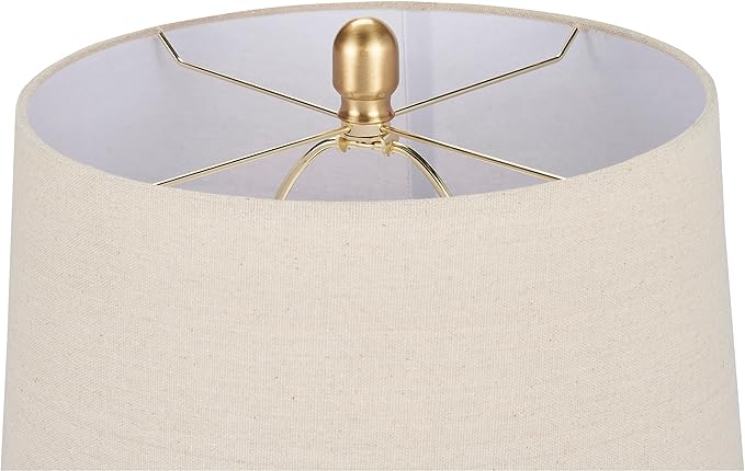 Nourison Home 23" Greyish Brown Earth Tone Rustic Farmhouse Ceramic Table Lamp - Image 7