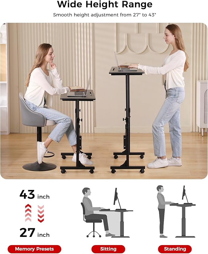 Standing Desk Adjustable Height, Mobile Stand Up Desks - Image 3