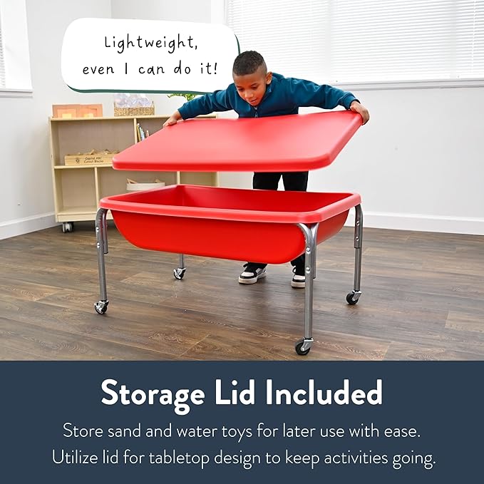 Children's Factory Medium Sensory Table – 18″ Height Table and Lid, Sandbox - Image 6