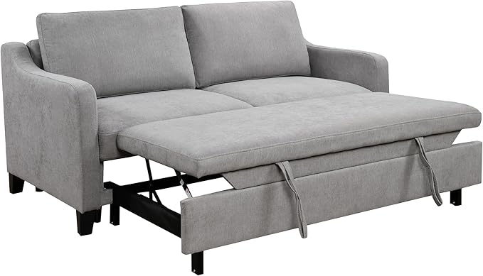 ERYE Modern 3-in-1 Sofa Loveseat Convertible Sleeper Sofabed, Queen Size - Image 3