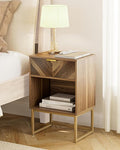 Nightstand, Boho Night Stand Wood Farmhouse Bedside Table by Unknown
