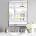 24x32 Inch Black Mirror with Beveled Trim, Aluminum Frame Bathroom Vanity Mirror by LEDLUX