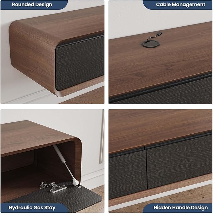 Fully-Assembled Minimalist Floating TV Stand, Modern Wall-Mounted Entertainment - Image 4