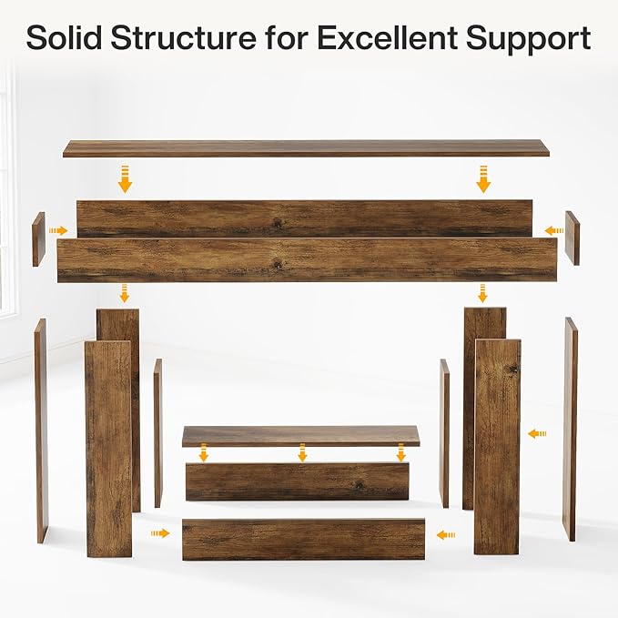 Tribesigns 63" Console Table, Farmhouse 2-Tier Entryway Table - Image 6