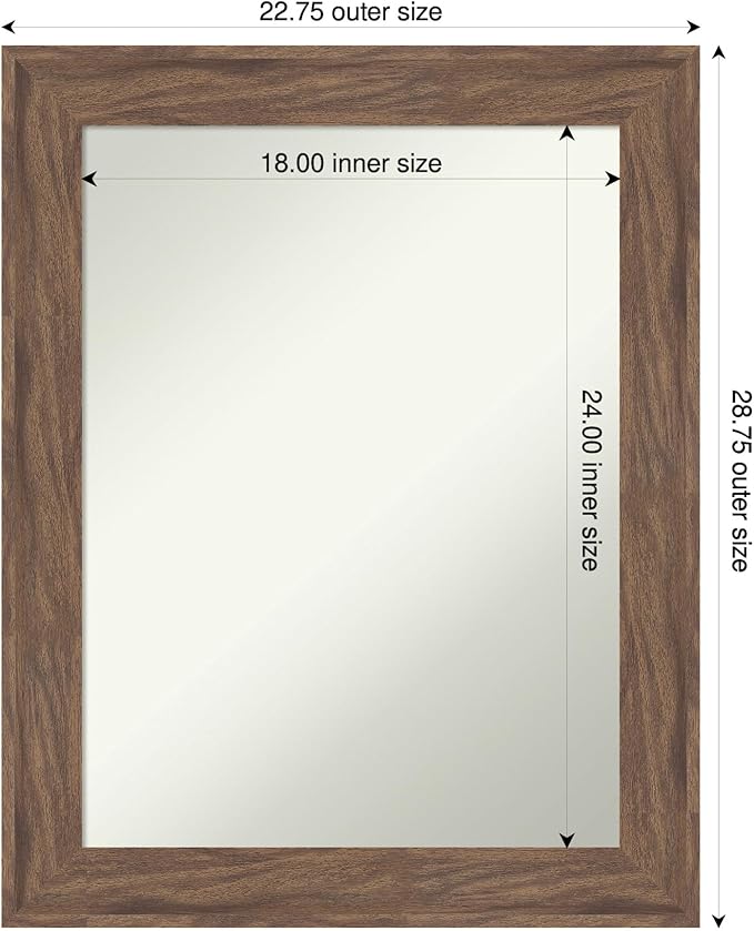 Amanti Art Brown Bathroom Mirror - Image 3