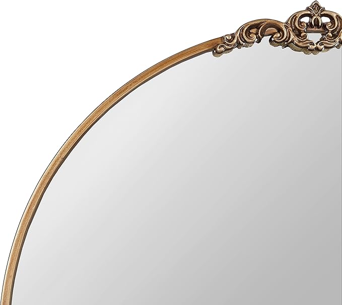 Kate and Laurel Myrcelle Traditional Arched Mirror; 30 x 32; Antique Gold; - Image 6