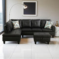 L Shaped Couch Faux Leather Sectional Couch Upholstered 3 Pieces Sofas by LynginsCreativeLife