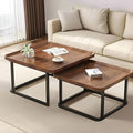 Square Nesting Coffee Table Set of 2, 23.6"+19.7" Nesting Tables, Small Square by Windpost