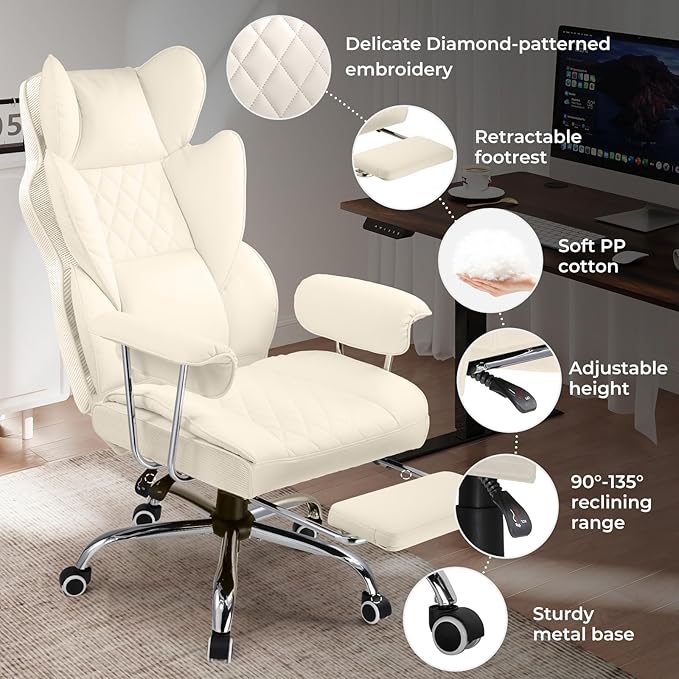 COMHOMA Big and Tall Office Chair, High Back Leather Gaming Chair - Image 5