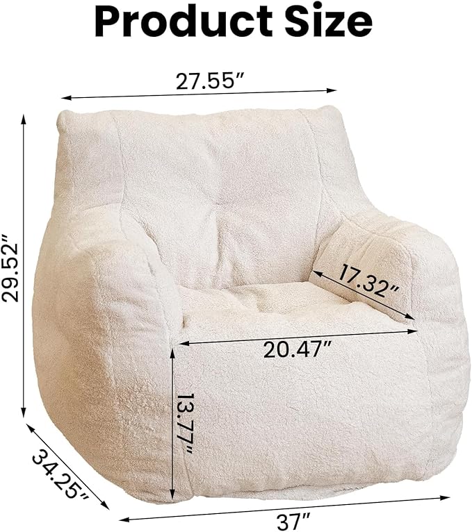 Recaceik Bean Bag Chairs, Tufted Soft Stuffed - Image 2