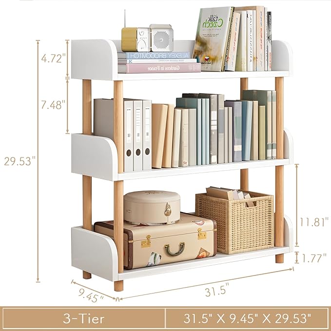 3-Tier Wooden Open Bookcase - Image 2