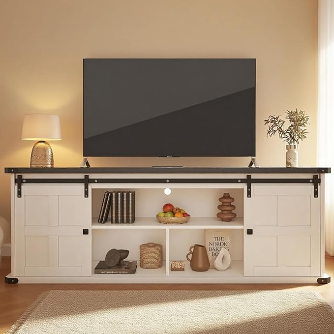 GAOMON 70" Farmhouse TV Stand for 80/75/70 Inch TVs, Entertainment Center - Image 2