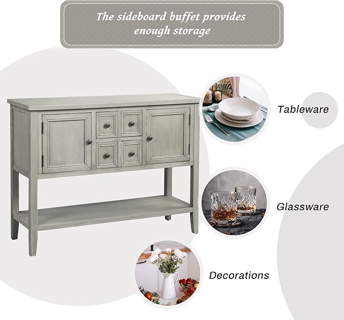 Merax Modern Wood Buffet Table - Image 4