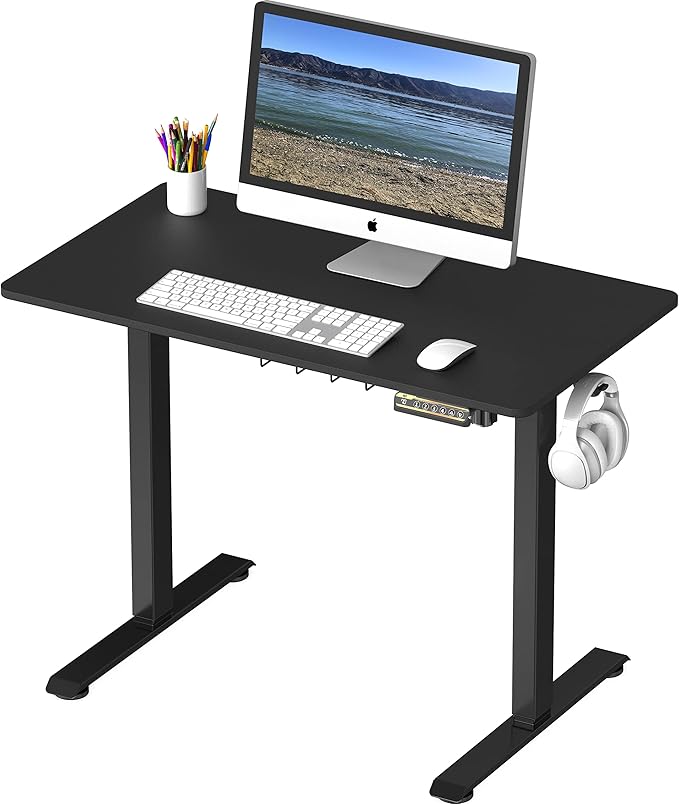 SHW 40 x 22 Inches Electric Height Adjustable Sit to Stand Desk - Image 5