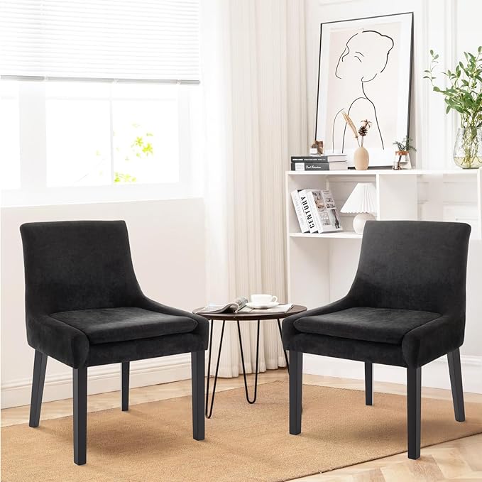 COLAMY Modern Dining Chairs Set of 6, Upholstered Corduroy Accent Side Leisure - Image 2