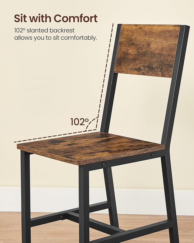 VASAGLE Dining Chair Set of 6, Wood Kitchen Chairs - Image 6