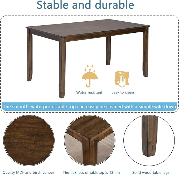 KEIKI 5-Piece Standard Height Dining Table Set - Image 5