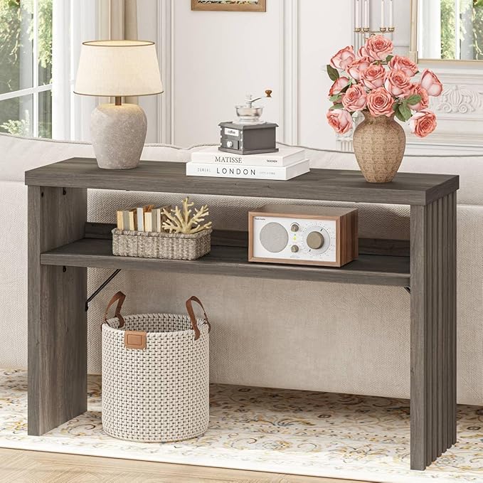 BON AUGURE Sofa Console Table, Wood Entryway Table, Modern Narrow Hallway Tables by BONAUGURE