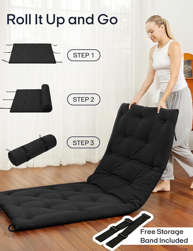 Syrinx Japanese Floor Futon Mattress, Foldable Tatami Sleeping Pad - Image 7