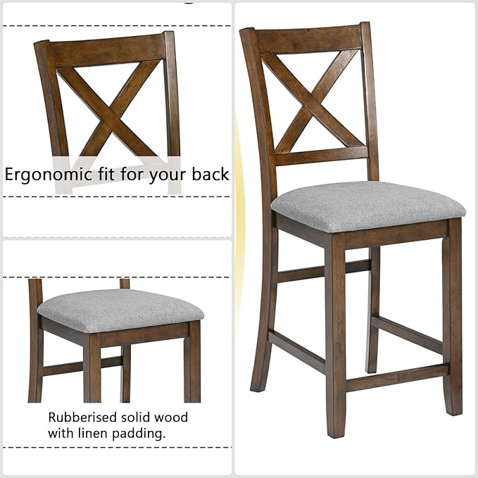 Dining Table Set for 4, Modern 5 Piece Dining Room Table Set - Image 4