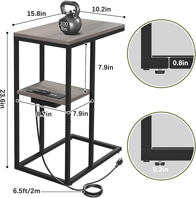 Yoobure C Shaped End Table - Image 3