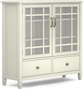 SIMPLIHOME Connaught SOLID WOOD 46 inch Wide Traditional Tall Storage Cabinet by SimpliHome