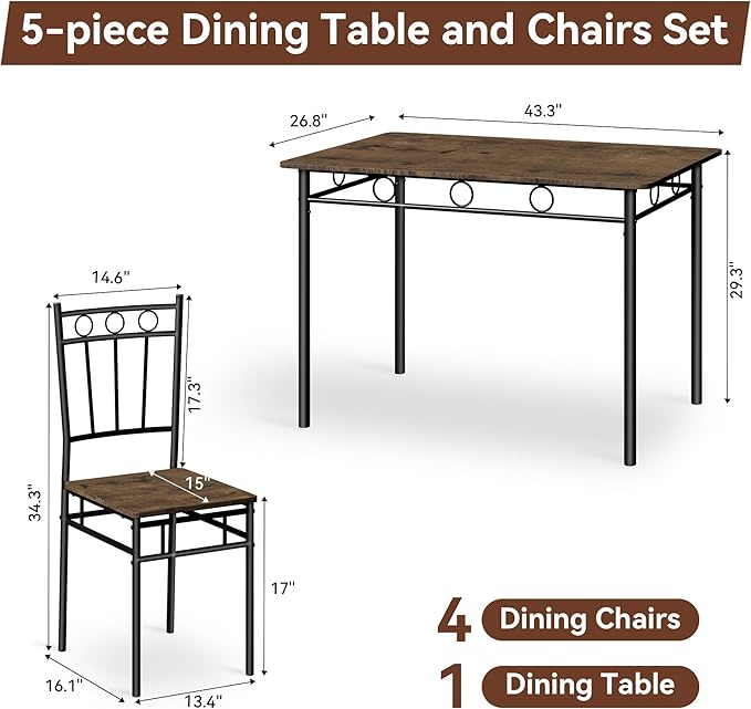 Vipbear Kitchen Dining Table Set - Image 2
