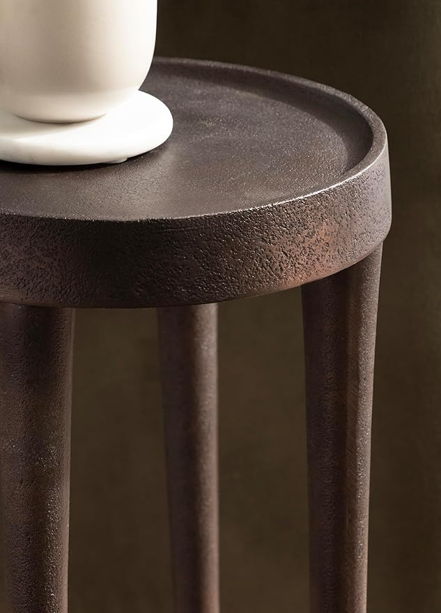Kate and Laurel Rava Modern Metal Round Drink Table, Cast Aluminum Accent Table - Image 5