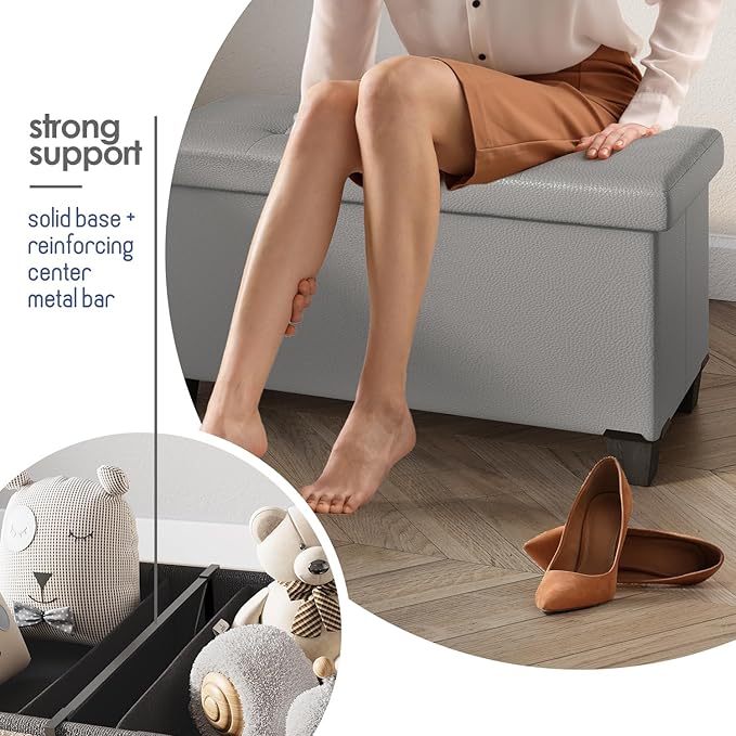 STORAGEBUD Storage Ottoman Bench - Image 5