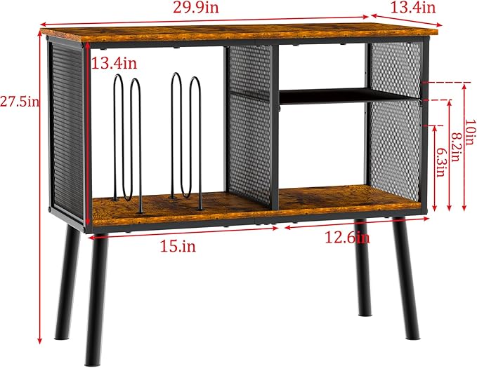 Record Player Stand with Adjustable Divider, Vinyl Storage Holder Up to 200 - Image 2