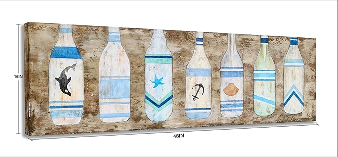 Yihui Arts Drift Bottle Canvas Wall Art - Image 2