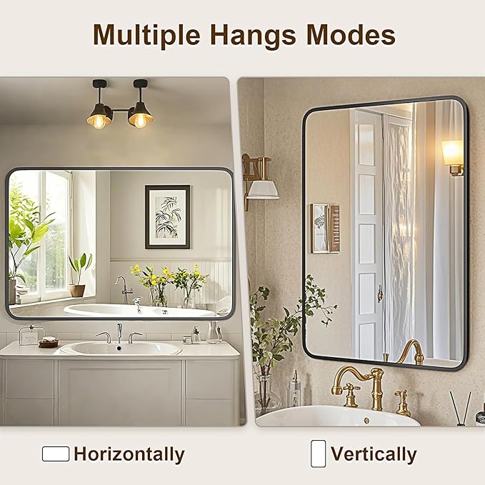 24"×36" Bathroom Mirror for Wall, Modern Bathroom Vanity Mirror - Image 3
