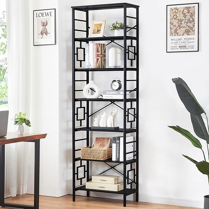 HOMISSUE Tall Bookshelf, 84 Inch Industrial Bookshelf - Image 3