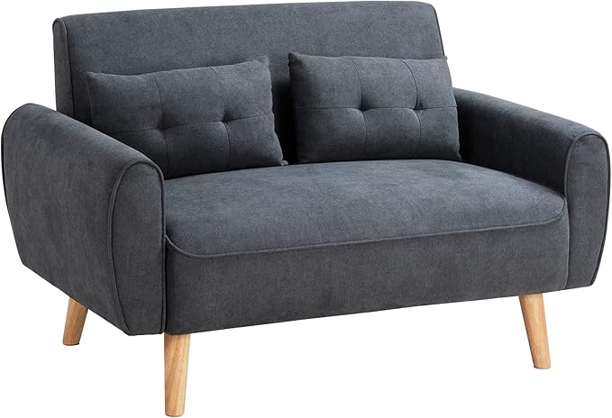 Shintenchi Small Modern Loveseat Couch Sofa, Mid Century Fabric Upholstered - Image 7