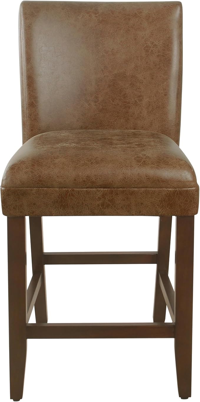 HomePop by Kinfine Fabric Upholstered Parsons Leatherette Counter Height - Image 4