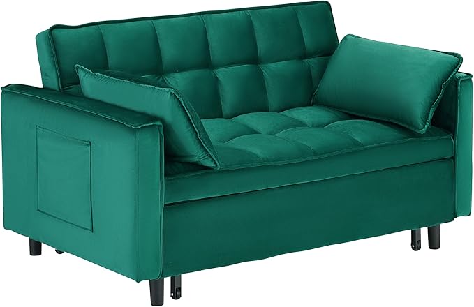 Ball & Cast 55" Convertible Sofa Bed, 3 in 1 Sleeper Sofa W/Pull-Out Bed - Image 11