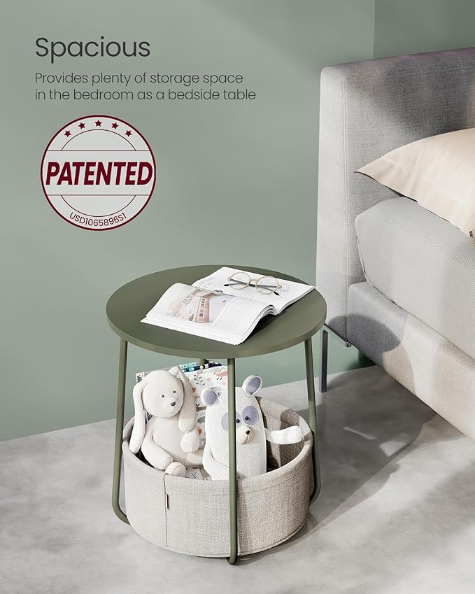 VASAGLE Small Round Side End Table, Modern Nightstand - Image 5