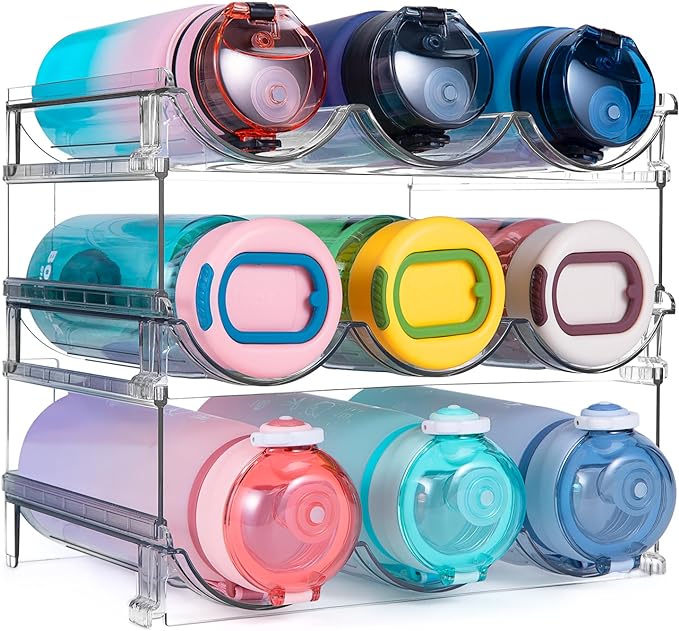 Water Bottle Organizer for Cabinet, 3 Pack Water Bottle Organization and by SPOSPO