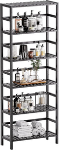 HITNET Bamboo Bookshelf, 6-Tier Tall Open Bookcase by HITNET
