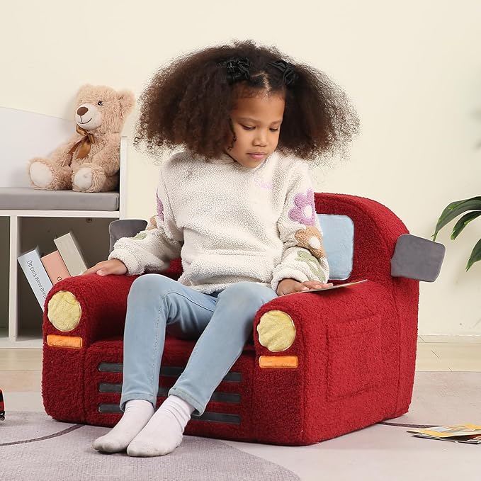 Comfy Toddler Chair, Kids Fire Engine Couch - Image 7