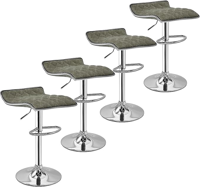 VECELO Bar Stools Set of 4, Adjustable Bar Stools, Bar Height Stools by VECELO