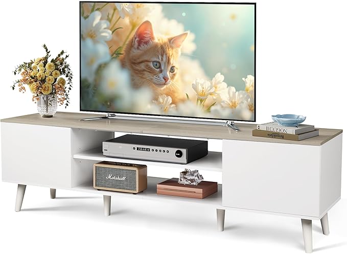 WLIVE TV Stand for 65 70 inch TV, Boho Entertainment Center by WLIVE