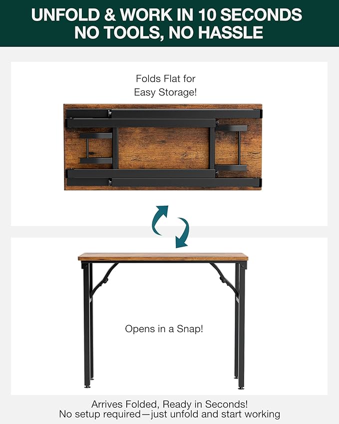 Frylr Small Folding Computer Desk – Portable 35.8 Inch Foldable Laptop Table - Image 3
