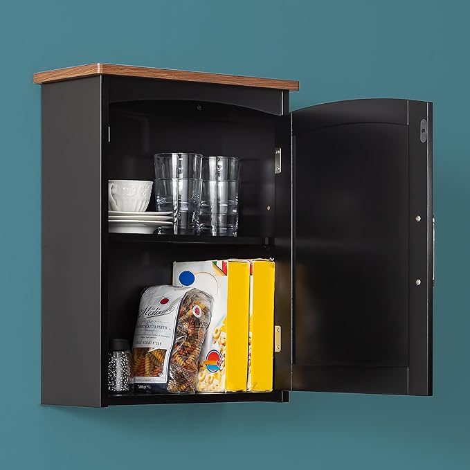 Bathroom Wall Cabinet 15 x 20 Inch Small Wall Cabinets Single Door Over Toilet - Image 4