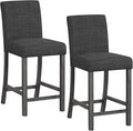 COSTWAY Upholstered Counter Height Stools Set of 2, Bar Stools w/Ergonomic by COSTWAY