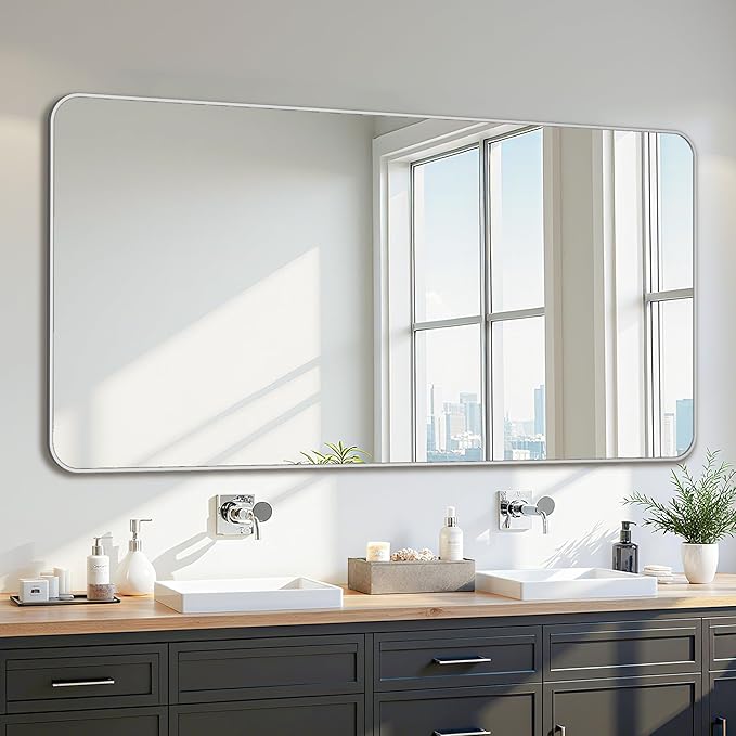 Bathroom Mirror 60" x 30", Large Rectangle Wall Mirror, Entryway Decor by Unknown