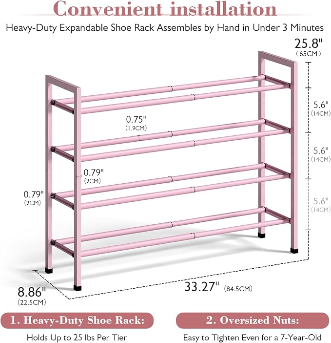 Bumusty 4-Tier Expandable Shoe Rack - Image 3